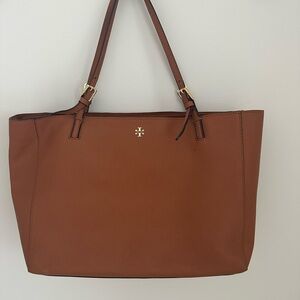 Tory Burch Brown Structured Tote Bag
